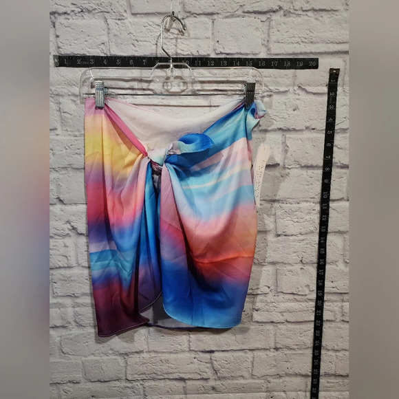 La Blanca vibrant rainbow multicolor sarong one size New - Picture 1 of 5
